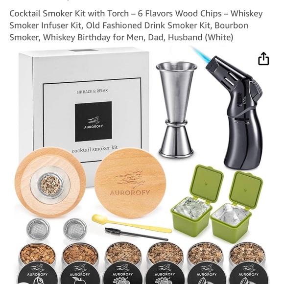 - AUROROFY - Cocktail Smoker Kit with Torch – 6 Flavors Wood Chips – - Picture 1 of 4